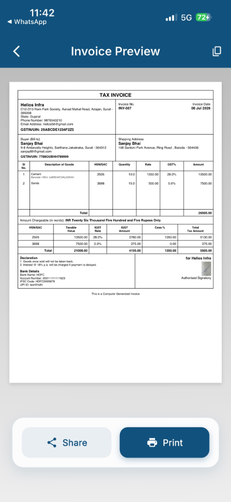 Invoice PDF Preview